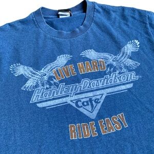 Harley Davidson Las Vegas Tee Large Live Hard Ride Easy Crew Neck Short Sleeve